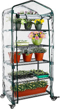 worth garden upgraded 5-tier mini greenhouse with castors, main product view