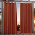 NICOLE MILLER NEW YORK Canvas Indoor/Outdoor Grommet Top Curtain Panel Pair, 54"x96", Orange Marmalade