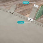 NICETOWN 2 Panels Natural Outdoor Patio Curtainss Waterproof, Detachable Sticky Tab Top Thermal Insulated Privacy Indoor Outdoor Drapes Cold & Heat Block Room Darkening for Pergola, W52 x L95