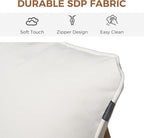 Grand patio Outdoor Dining Set, 7-Piece Patio Table and Chairs Set, Metal Woven Wicker Swivel Patio Chairs with Thickened Cushions & 1 Rectangular Woodgrain Dining Table with Umbrella Hole (Natural)