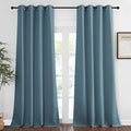 NICETOWN Blackout Curtains 120 inch Length for Sliding Glass Door, Grommet Thermal Insulated Room Darkening Sound Reducing Drapes for Room Divider, 1 Panel, W52 x L120, Smoky Blue