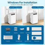 12000 btu portable air conditioners, cools up to, front angle view