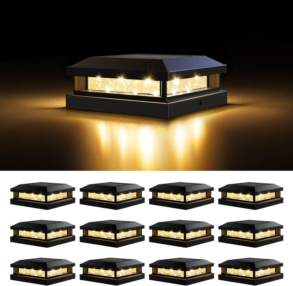 brightever 4x4 5x5 solar post cap lights outdoor, main product view