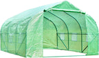 green house(12'x10'x7'),heavy duty walk in outdoor gardening greenhouse, close-up detail