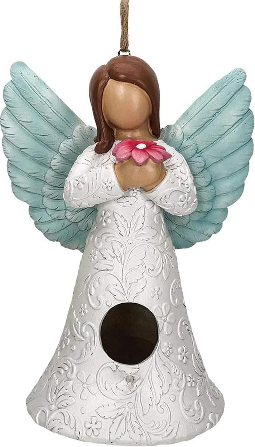 Spoontiques - Birdhouse - Garden Décor - Decorative Bird House for Yard and Garden Decoration - Hanging Novelty for Outdoor Patio - Angel Birdhouse