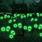 Solar Lights Outdoor,Halloween Decorations Outdoor, Scary Eyeball Lights,4PACKS 32LED,IP65 Waterproof,Halloween Decor for Garden/Yard/Patio/Lawn/Pathway(Green)