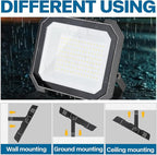 6 Pack LED Flood Lights Outdoor, 100W 10000LM Super Bright Floodlight Outside Work Light with 5.9FT Plug, IP65 Waterproof 6000K Outdoor LED Flood Light for Garage, Yard, Lawn, Garden