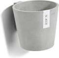 ecopots amsterdam wall round flower planter, white grey, main product view