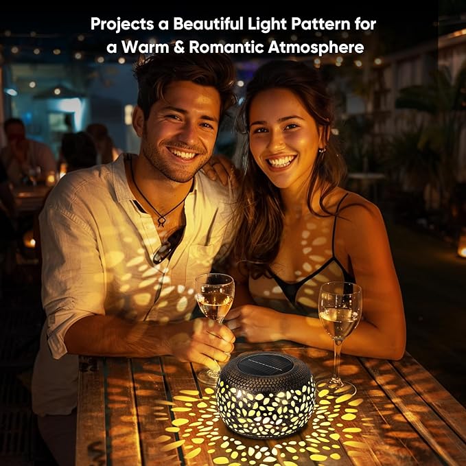 Solar Lanterns Waterproof Outdoor Decor: 2 Pack Hollow Out Retro Metal Solar Lights - Unique Gardening Gifts for Women Mom - Outside Garden Yard Patio Porch Tabletop Decorations 2 Lighting Colors