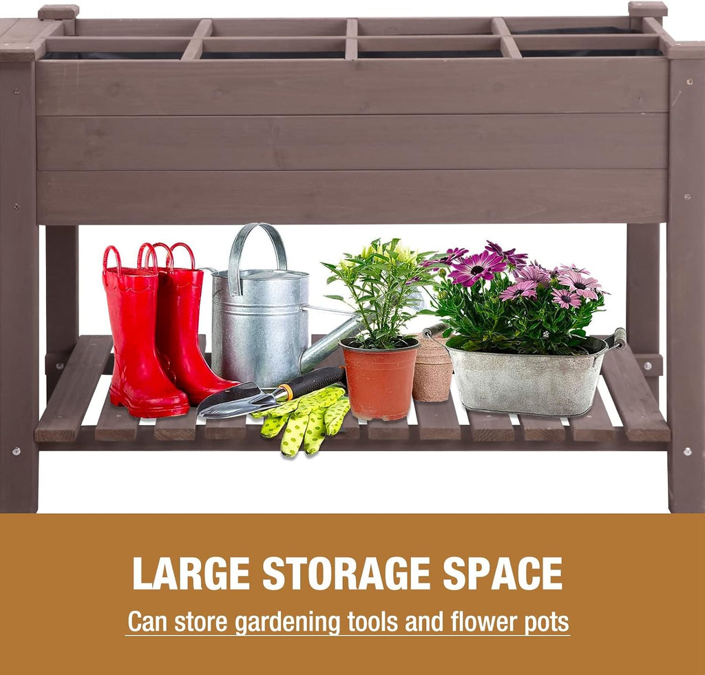 gutinneen raised garden bed mobile outdoor planter box showing dimensions