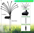 Kohlrabi Solar Garden Lights Outdoor, 10 Pack 80 LED Solar Firefly Lights Waterproof, Sway by Wind, Swaying Light for Yard Patio Backyard Garden Planter Flower Bed Pathway Decoration