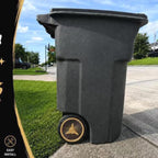 Trash Can Wheel Rims Set of 2, Decorative Covers for Garbage Bins (Gold)