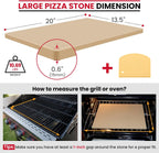 Unicook 20 x 13.5 Inch Extra Large Pizza Stone for Oven and Grill, 10.6 Lbs | Heavy Duty, Even Heating&Consistent Heat Retention, Crispy Crust for 2 Small Pizzas, Bread, Cookies, Includes Dough Scraper