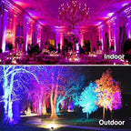 MELPO Led Flood Light 500W Equivalent, RGBW Led Outdoor Lights Colored Floodlight with Remote,50W,5000ML 2700K,120 Colors, Timing, Dimmable, Custom Modes, Landscape Lighting (2 Pack)