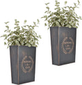 LESEN Rustic Metal Wall Planter Country Home Hanging Wall Vase Pocket for Plants or Flower Indoor or Outdoor Farmhouse Wall Decor,Set of 2