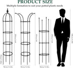 Obelisk Trellis for Climbing Plants Outdoor 6.6ft, Garden Tower Trellis for Potted Plants Indoor with Twist Tie, Clips and Butterflies Rustproof Coated Metal Support for Vines Rose 2Pack