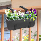 Planter Box Brackets, Adjustable Flower Brackets for Deck Railing, No Drill Window Bracket for Outdoor Planters-4 Pack