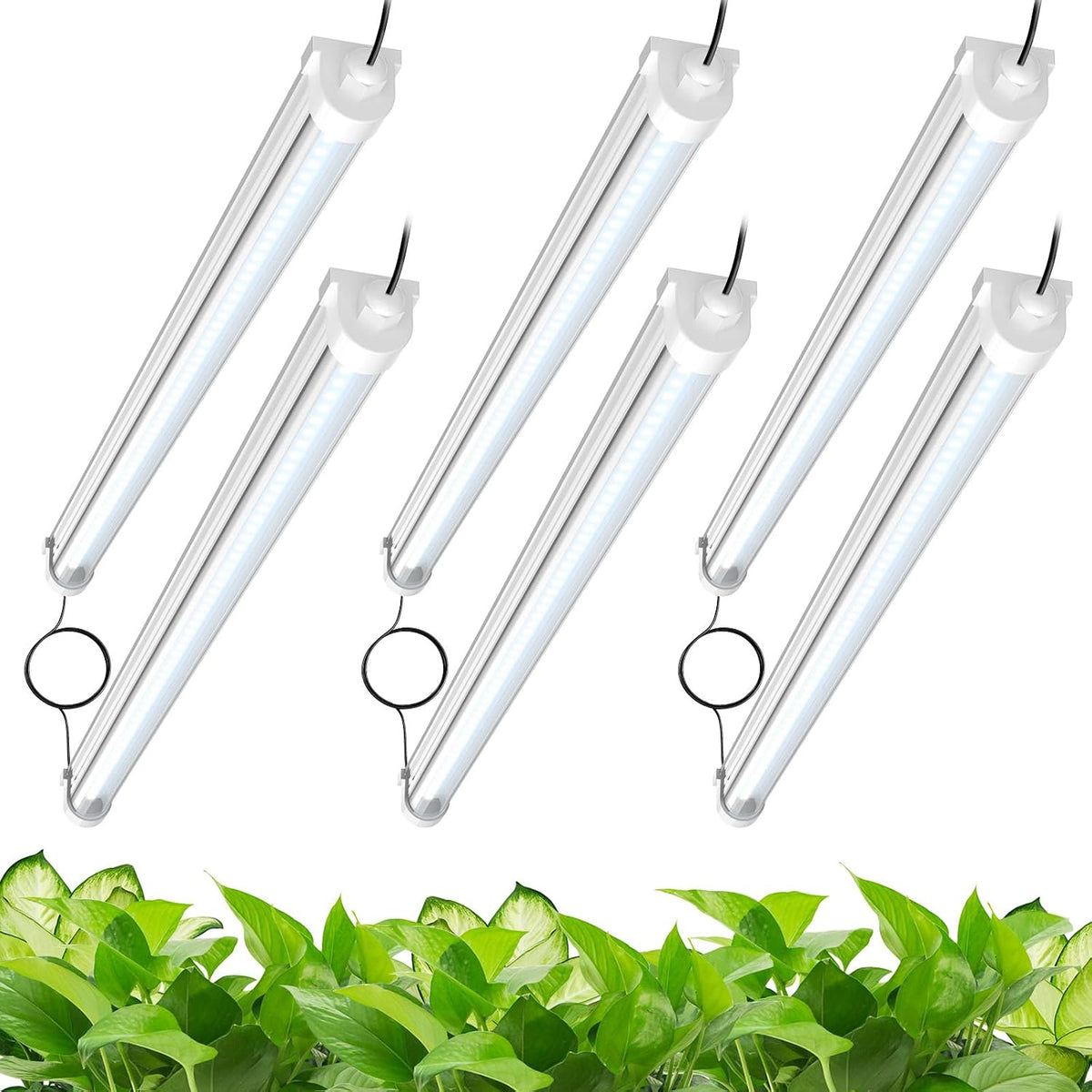 jesled waterproof t8 grow lights, 2ft 5000k full, main product view
