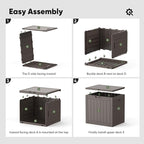 NEWBULIG 31 Gallon Deck Box, Weatherproof Resin Lockable Outdoor Storage for Secure Package Deliveries and Indoor Storage in Garden or Patio, Backyard