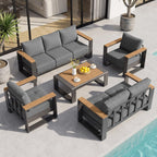 oversized aluminum patio furniture set, 5 pieces luxury, main product view