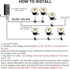 JESLED Outdoor Landscape Lights, 6W LED In Ground Well Lights, 12V 24V 3000K Warm White, IP67 Waterproof Low Voltage Landscaping Spotlight for Driveway Deck Step Yard Fence Garden Pathway (12 Pack)