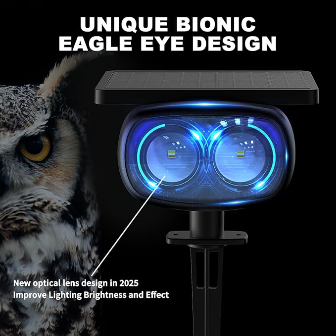 Solar Spot Lights Outdoor Waterproof IP68, RGB Colors Changing Solar Lights with 4 Lighting Modes, Solar Powered Lights Outdoor for Garden Yard Outside Landscape (2Pack)