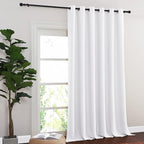 NICETOWN Sliding Door Curtain Window Treatment, Energy Smart Thermal Insulated Extra Wide Solid Blackout Curtains/Drapes for Patio Door (1 Panel, Pure White, W80 x L95)