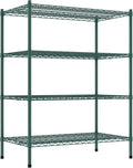 commercial nsf listed green epoxy stationary wire shelving, main product view
