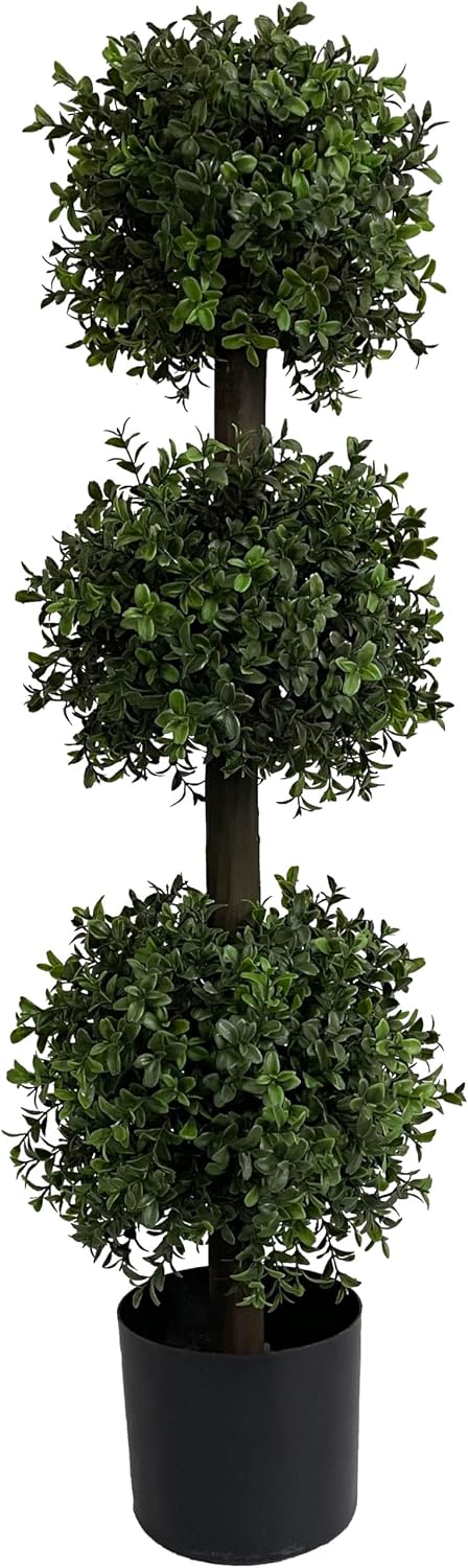 all season green 3ft artificial outdoor boxwood topiary, main product view
