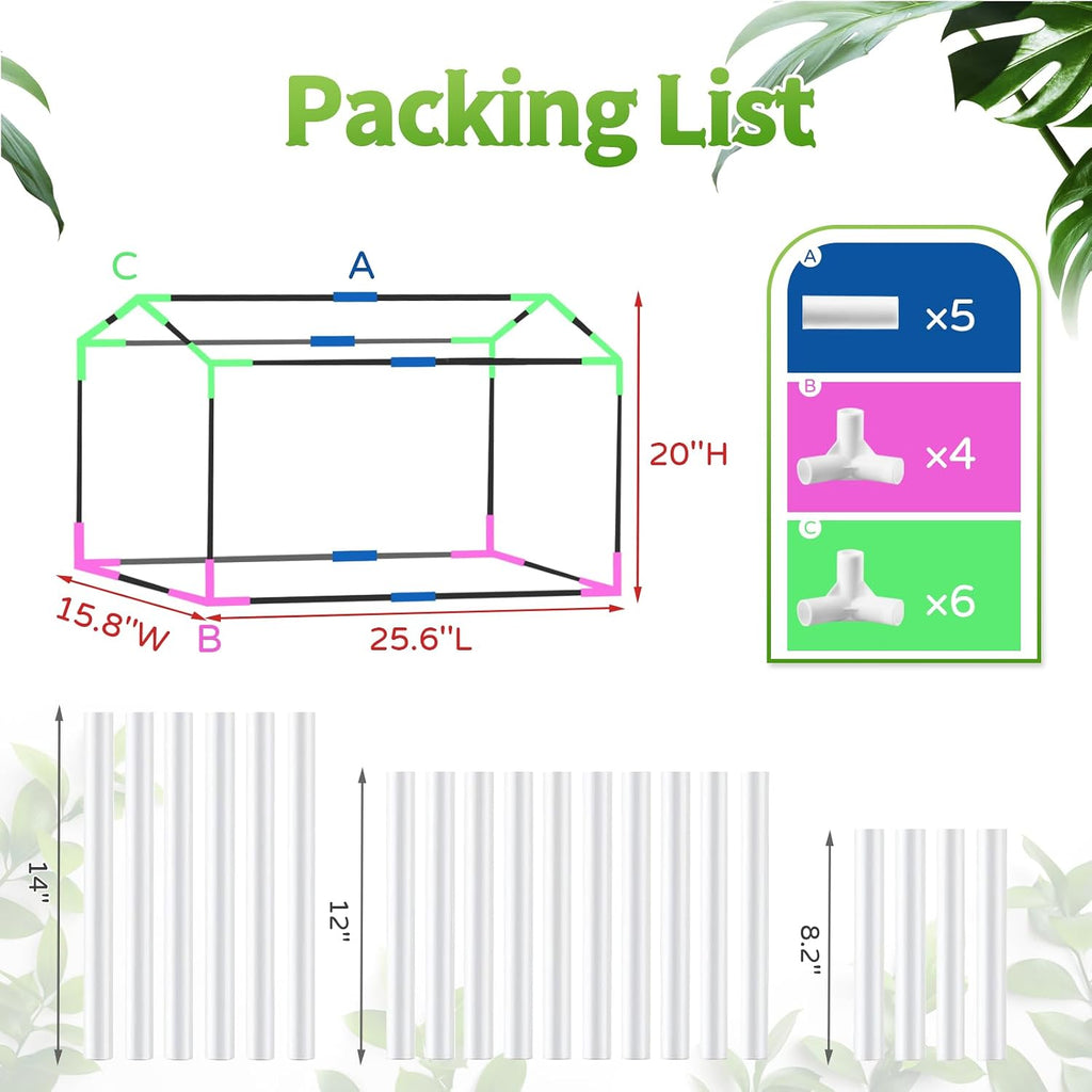 desktop mini indoor greenhouse with adjustable grow light on a desk or shelf