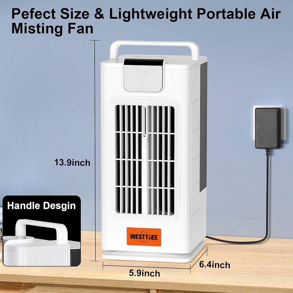 westtree 14inch portable air conditioners misting fan,120°oscillating mini, view 9