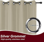HolidayIdeas Grommet Outdoor Curtains for Patio Waterproof 8 Pcs All Weather Balcony Outside Curtains for Apartments, Gazebo, Pergolas, Porch, 54x95 Inch, Taupe