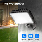 CINOTON 65W LED Flood Lights Outdoor, IP65 Waterproof Exterior Security Wall Lights with 180°Knuckle, 9100LM 120V Outside Aluminum Lighting Fixture for Patio Porch Barn Garden 5000K 4 Pack, UL Listed