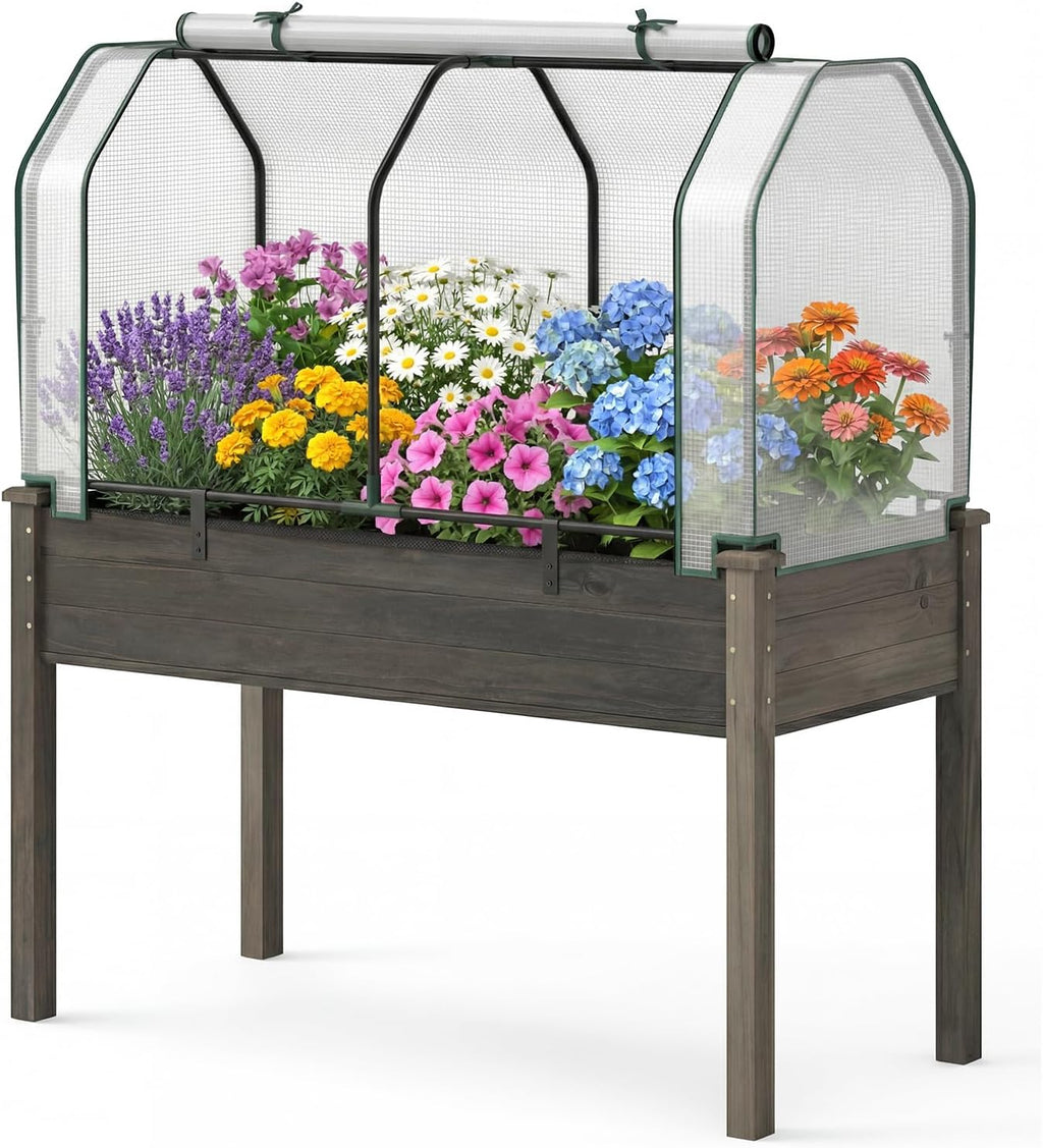 s afstar raised garden bed with greenhouse cover, main product view