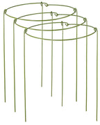 3 Pack Plant Support Stakes, Adjustable Plant Ring Cages with Green Rubber Wrapping, Ideal for Orchids, Indoor and Outdoor Potted Plants, 10" Wide x 17" High