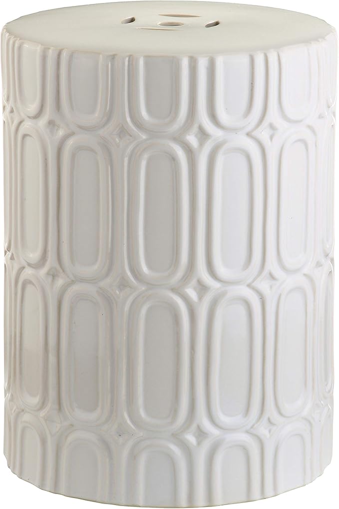 Safavieh Melody Glazed Ceramic Decorative Garden Stool, Cream