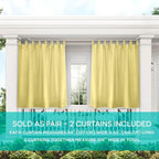 Exclusive Home Cabana Solid Indoor/Outdoor Light Filtering Hook-and-Loop Tab Top Curtain Panel Pair, 54"x63", Sundress