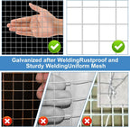 Land Guard 19 Gauge Hardware Cloth, 1/2 inch Chicken Wire Fence, Galvanized Welded Cage Wire Mesh Roll Supports Poultry Netting Cage Fence…