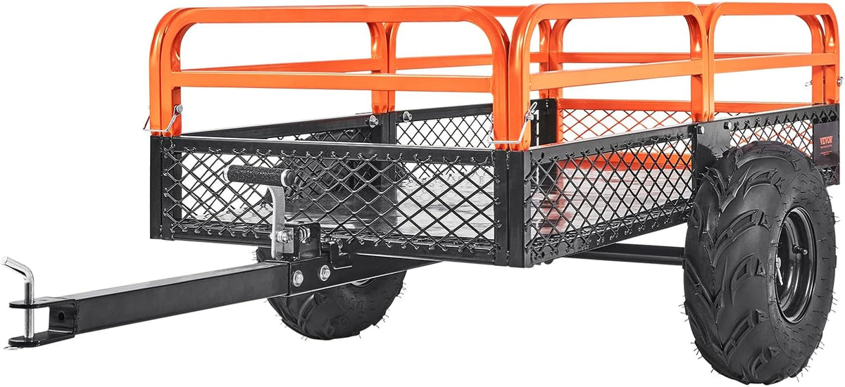vevor atv utv trailer tow behind dump cart, main product view