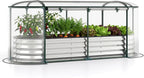 giantex raised garden bed w/greenhouse cover, outdoor oval, main product view