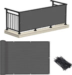 LOVE STORY Balcony Privacy Screen, 3'x9' Deck Shield Screen Fence Cover,UV Protection and Weather-Resistant,3 FT Height for Deck, Patio, Backyard, Outdoor Pool, Porch, Railing, Dark Grey