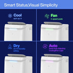 della sylro series smart portable air conditioner, 14,000 on a desk or shelf