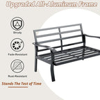 HOMREST Outdoor Loveseat Aluminum Patio Furniture Sofa, All-Weather Metal Outdoor Couch with Cushions, Beige