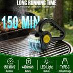 Electric Grill Brush for Outdoor Grill - 4400mAh Rechargeable BBQ Grill Cleaner with LED Light/Screen,150-Min Runtime Cordless Grill Cleaning Brush for Barbecue Grates, No Bristle Shedding