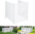 3-panel white modern vinyl privacy fence, 36" w, main product view