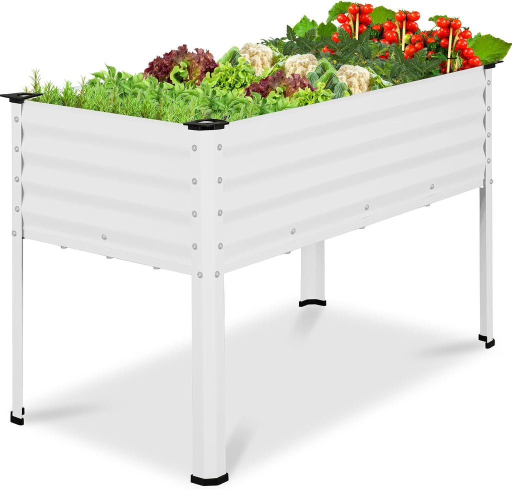 best choice products 48x24x30in galvanized raised garden bed, main product view