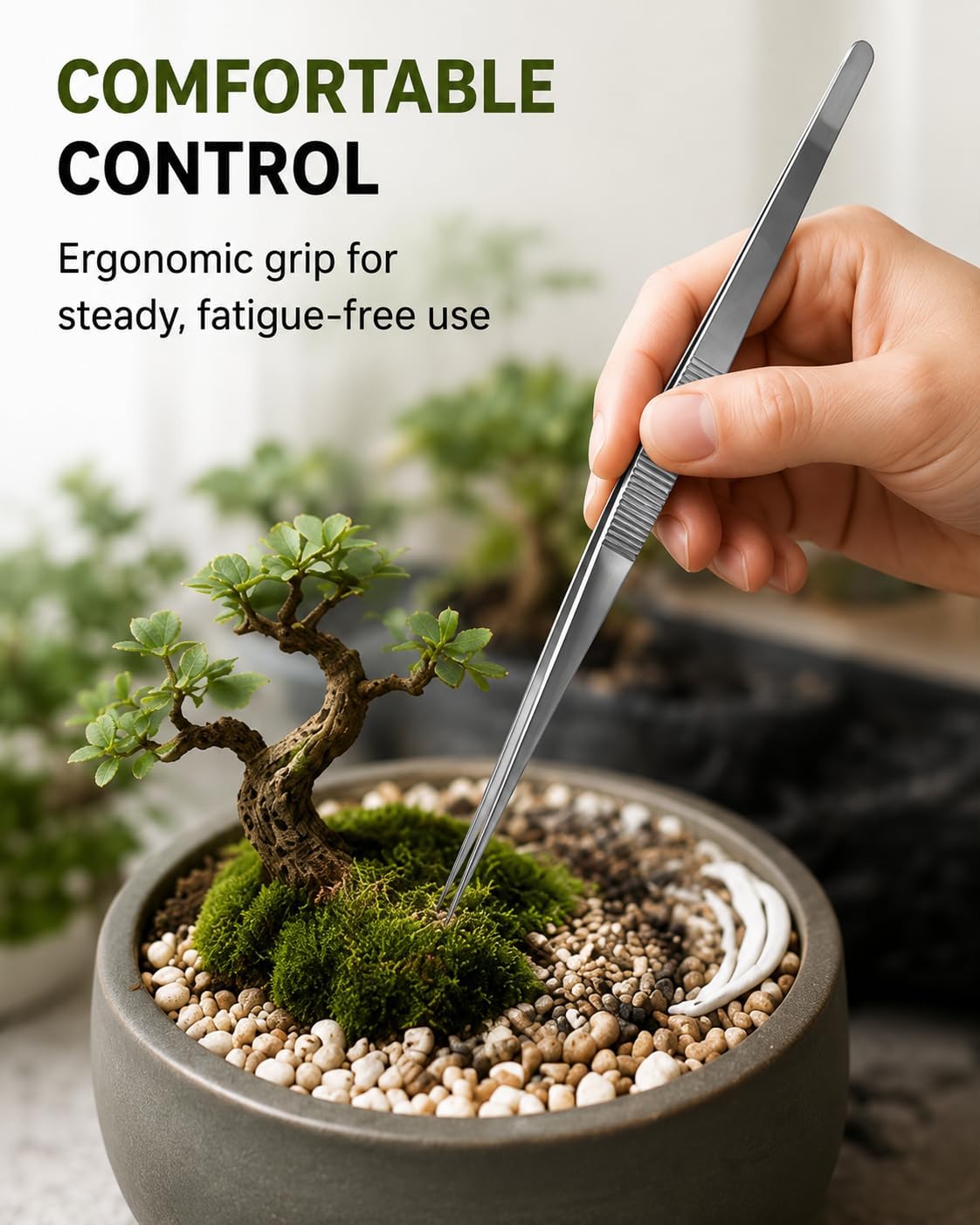 5 Pcs Garden Tweezers Succulent Tweezers Set for Bonsai Terrarium Planting