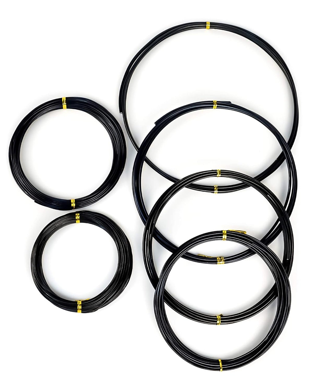 6Pcs Bonsai Wire, 6 Sizes of 1mm, 1.5mm, 2mm, 2.5mm, 3mm, 4mm Black Aluminum Wire, Total 152 Feet Bonsai Tool Kitfor Bonzai Trees Indoor