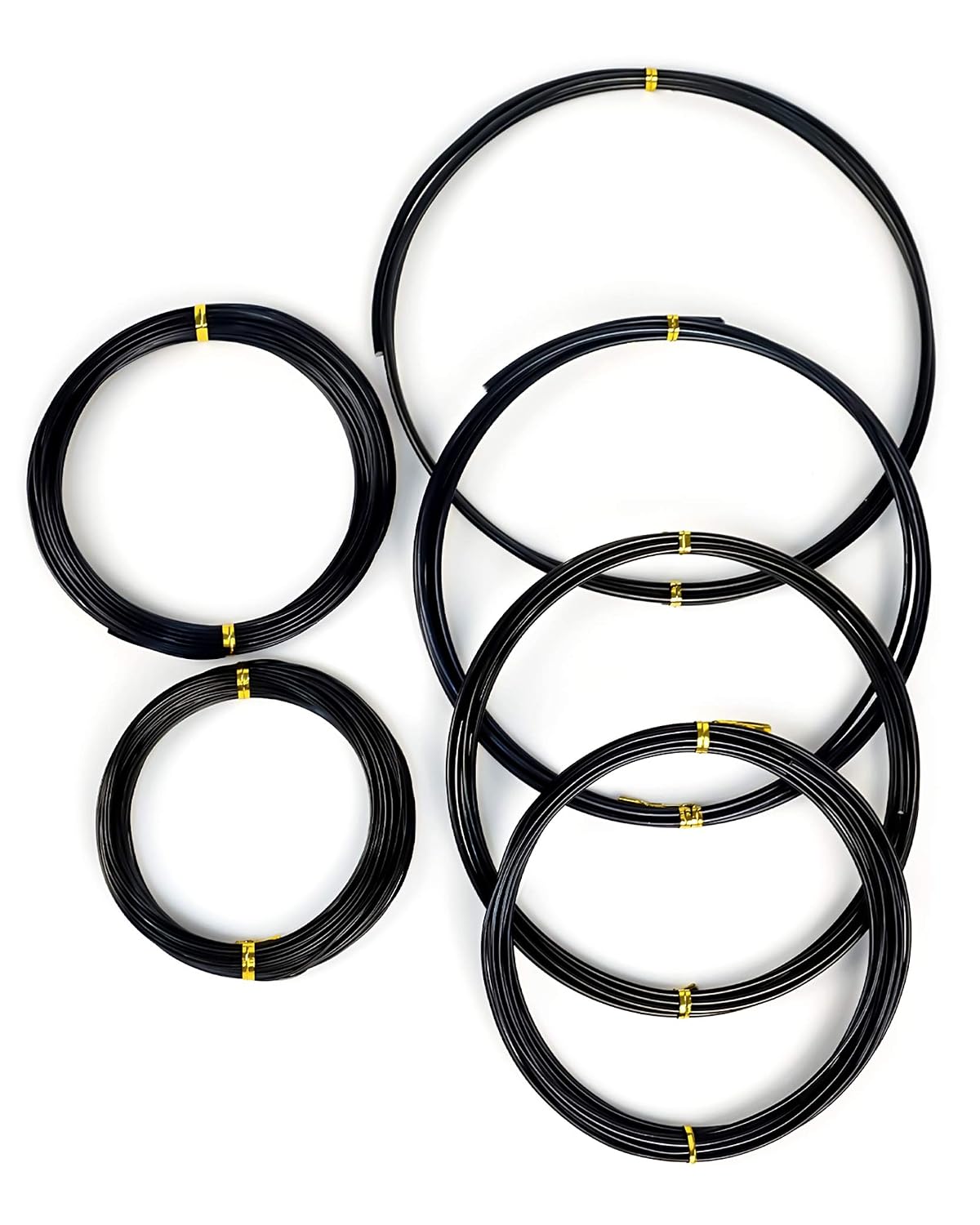 6Pcs Bonsai Wire, 6 Sizes of 1mm, 1.5mm, 2mm, 2.5mm, 3mm, 4mm Black Aluminum Wire, Total 152 Feet Bonsai Tool Kitfor Bonzai Trees Indoor