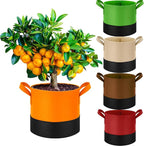 15 Gallon Fabric Grow Bags 5-Pack, 350G Heavy Duty Nonwoven Plant Pots with Handles, Breathable Root Pruning Containers for Vegetables Flowers Indoor Outdoor Gardening